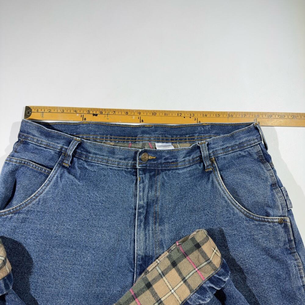 Lakin & McKey Trading Co. Flannel Fleece Lined Carpenter Jeans 36x30 Medium Blue - Picture 11 of 13